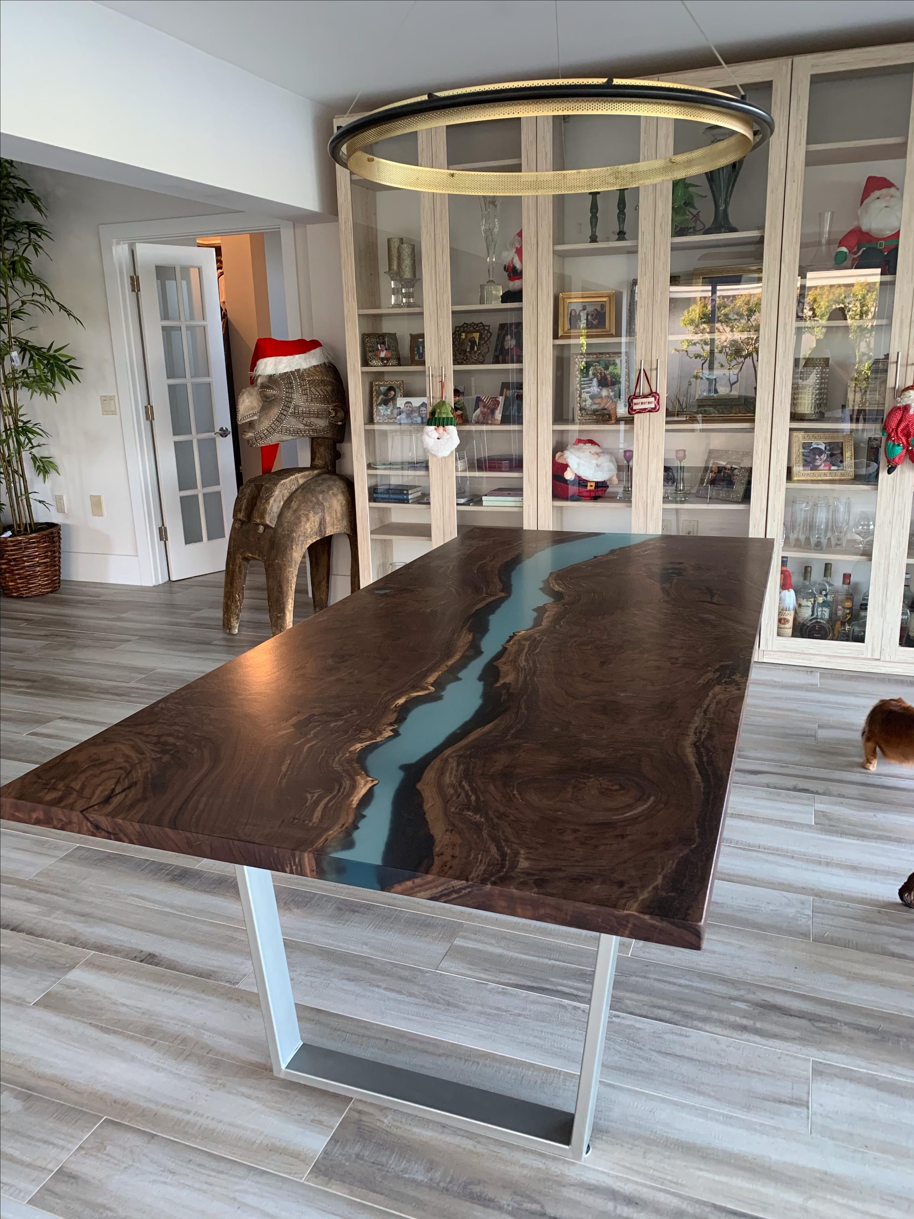 Custom epoxy dining table, Epoxy table, Dining room table, Custom epoxy  river table, Meeting table, Wooden dining table