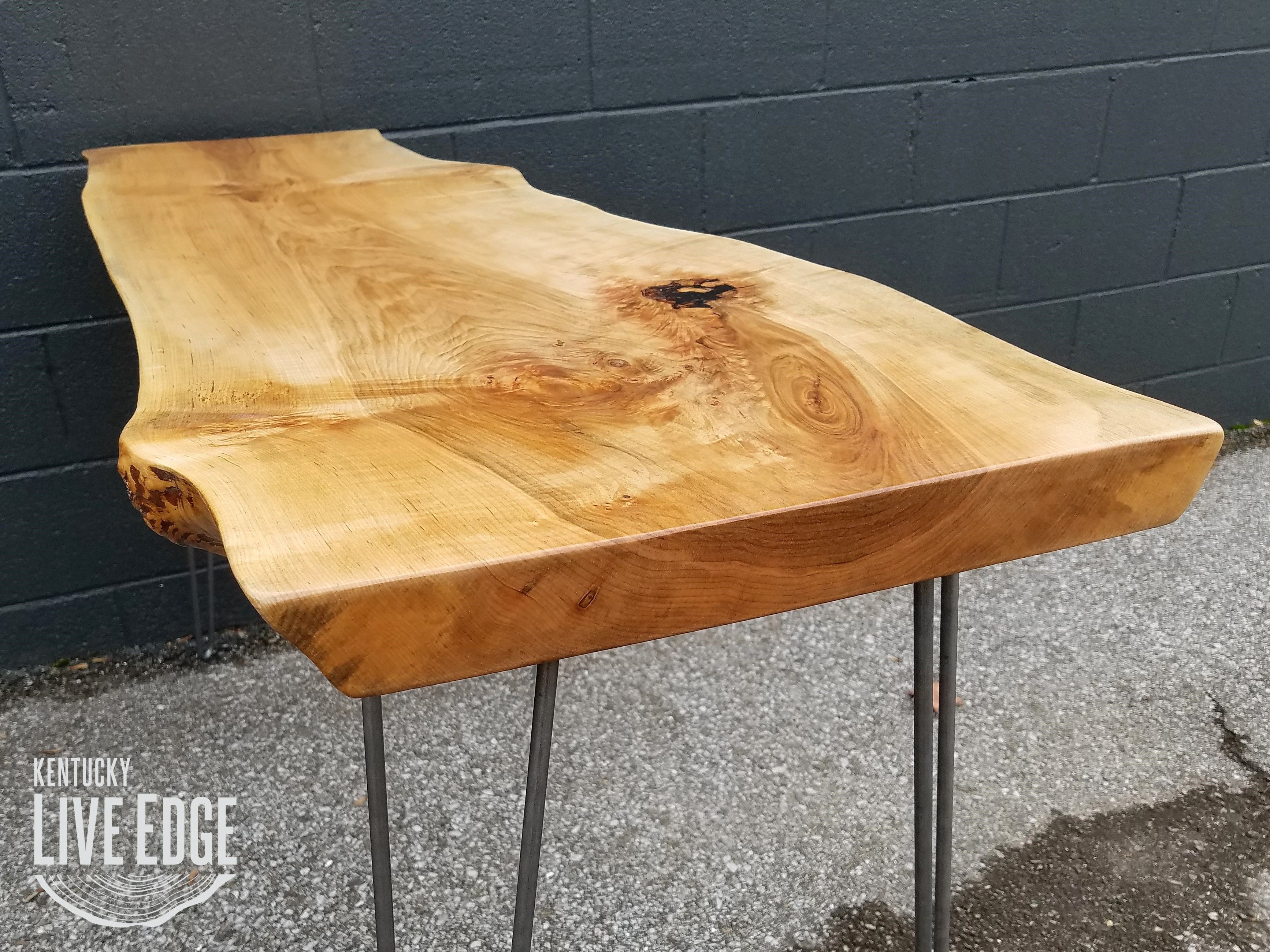 Hand Crafted Live Edge Sofa Table Console Table Foyer Table Natural Wood Mid Century Light
