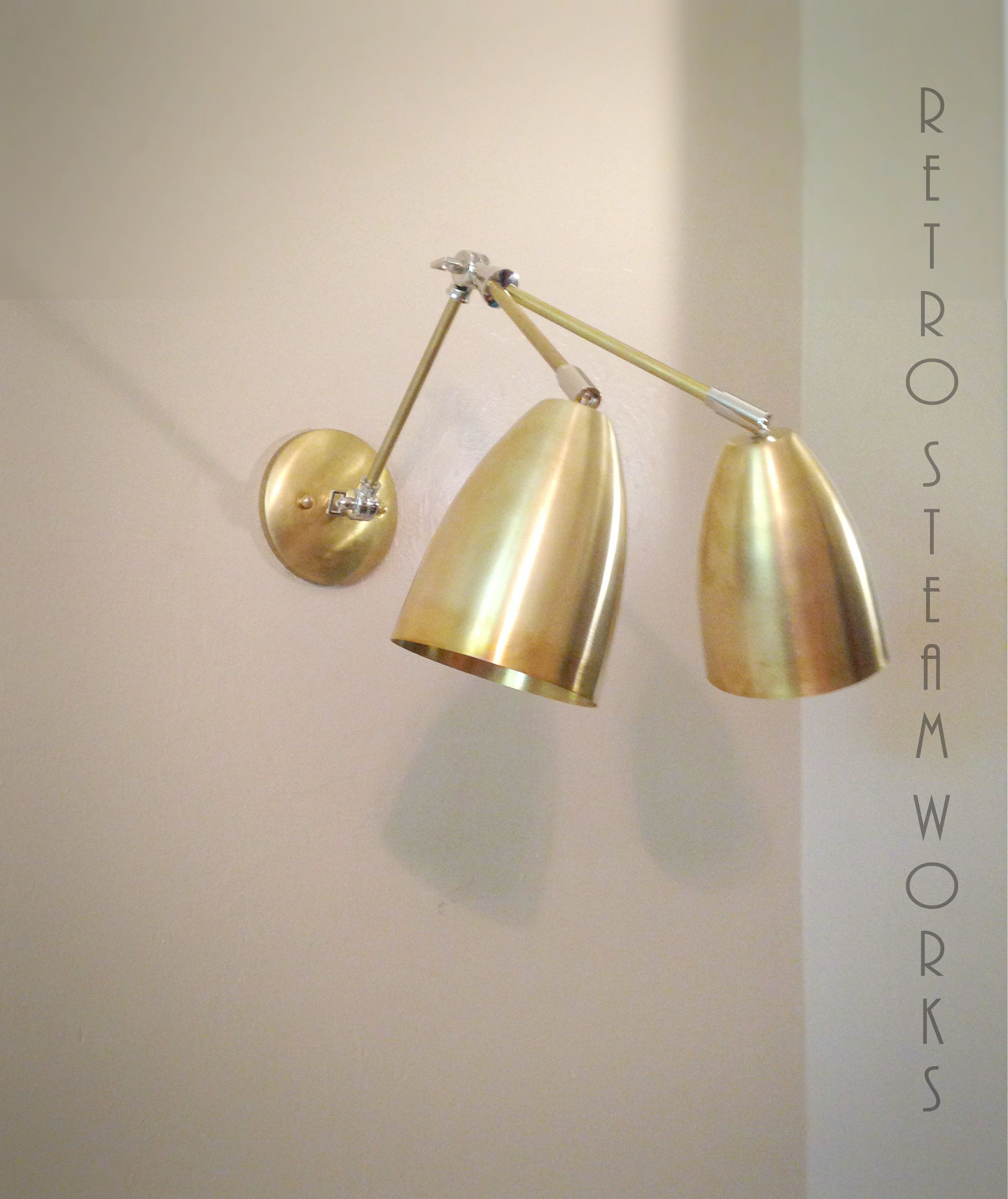 Buy Hand Made Adjustable Articulating Wall Mount Art Light Brass And Nickel  Loft & Gallery Sconce, made to order from Retro Steam Works