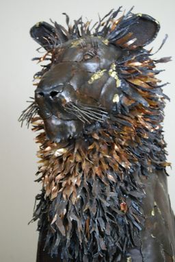 Custom Made Metal Lion Sculpture