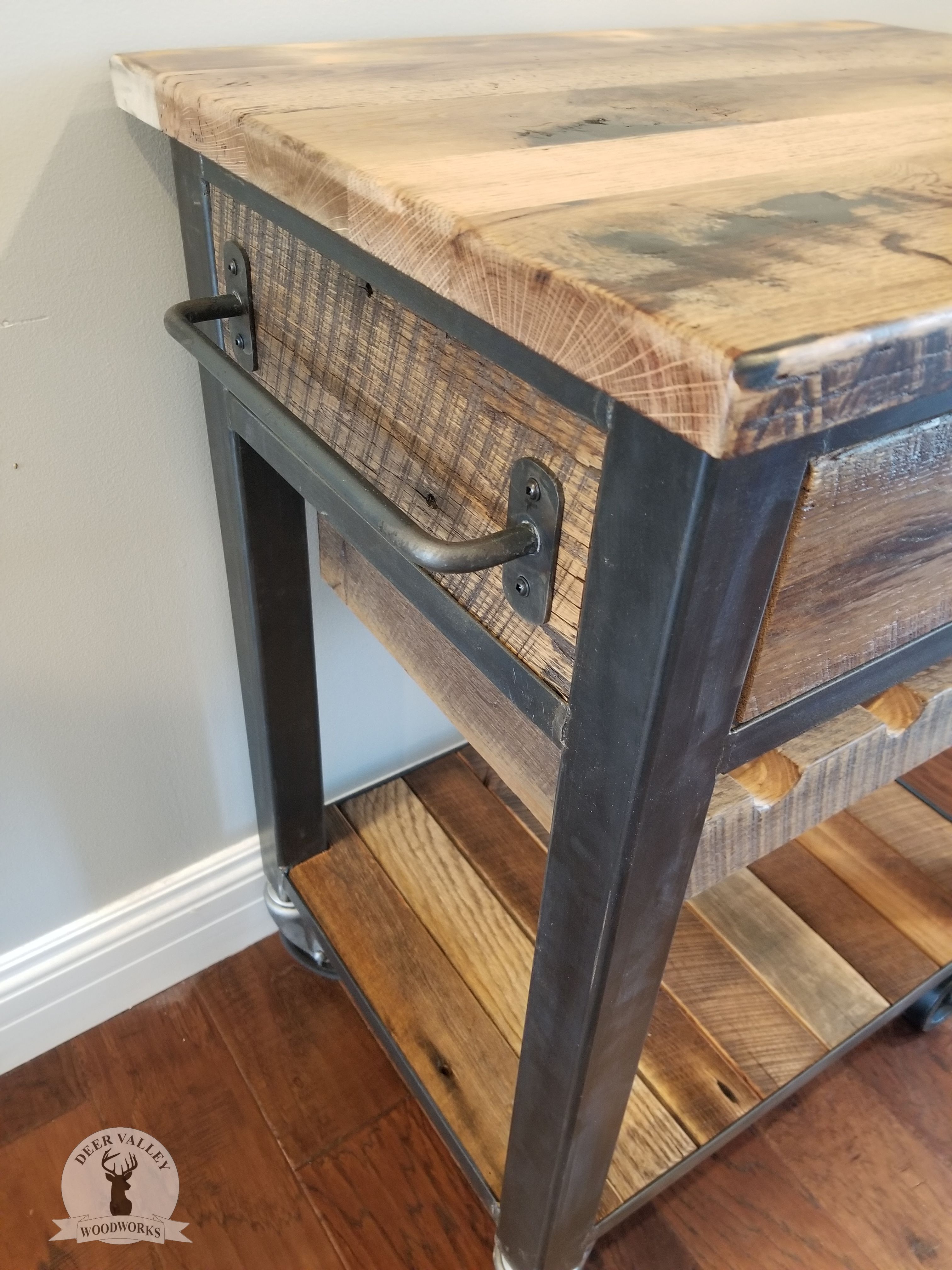 Buy Custom Made Bar Cart And Kitchen Island, made to order from Deer Valley Woodworks