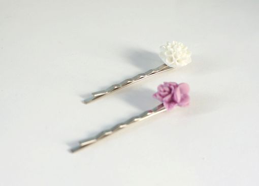 Custom Made Hairpin With Lavender Bouquet Cabochon