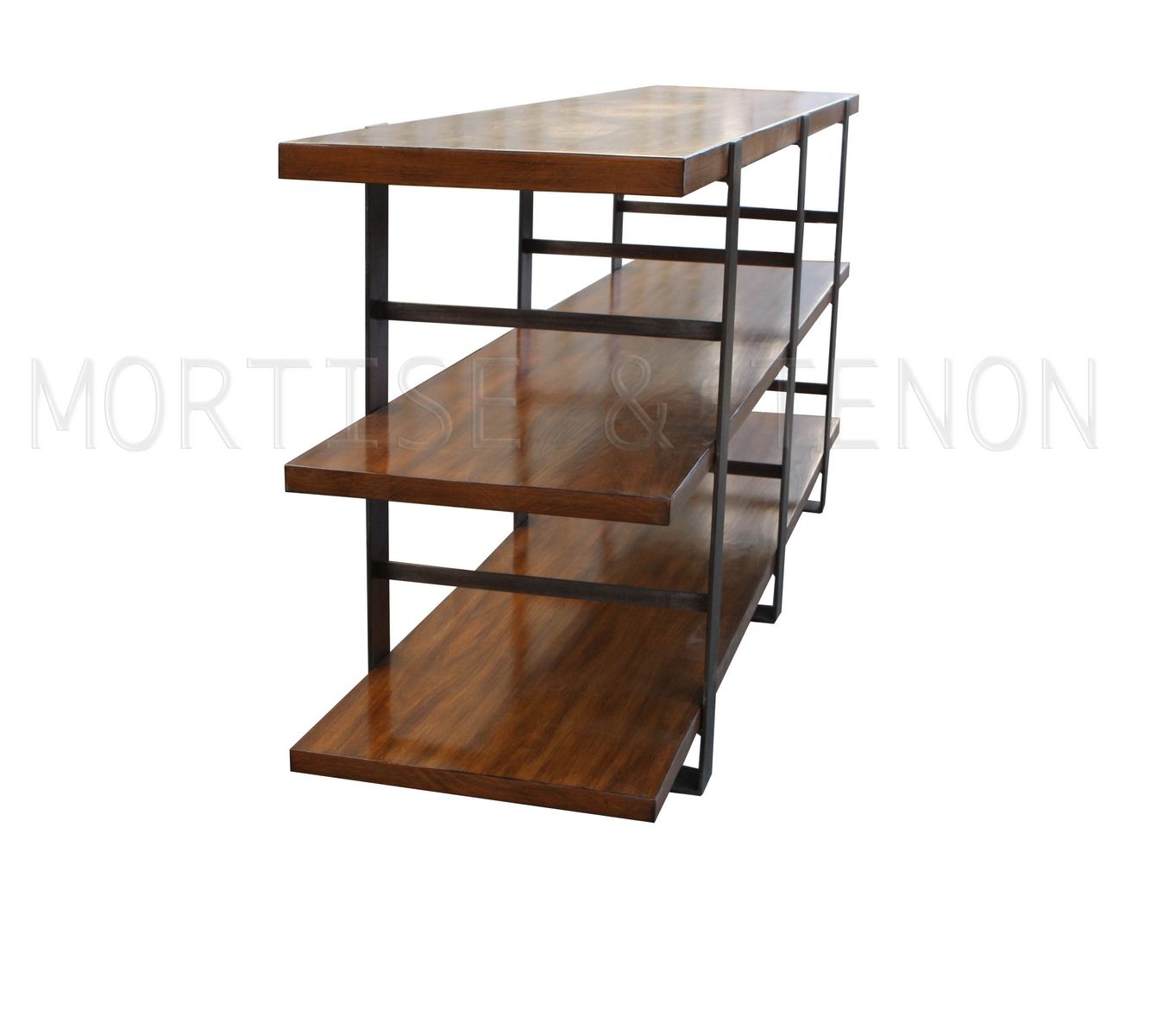 Custom Reclaimed Wood & Metal Bookcase by Mortise & Tenon Custom
