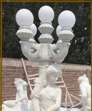 Custom Made Maiden Statue Holding Candelobra Lamp