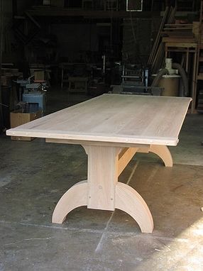 Custom Made Oak Dining Trestle Table
