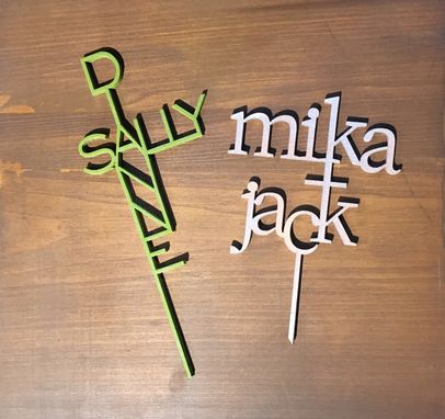 Custom Made Playful Typography Cake Toppers