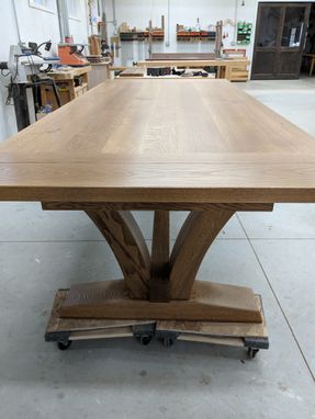 Custom Made White Oak Trestel Table