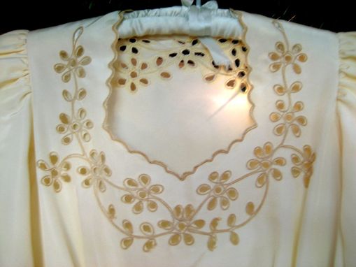 Custom Made Wanda - Vintage 1940s Wedding Dress Embroidered Cutouts