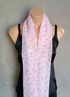 Custom Made Floral Pink Chiffon Scarf