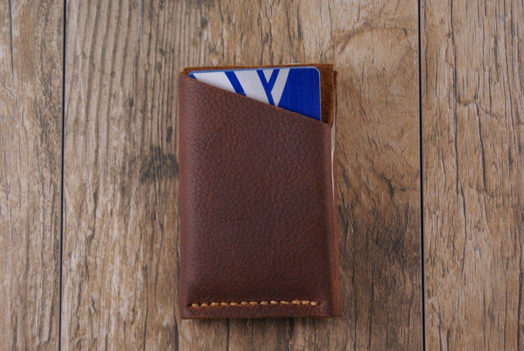 Custom The Slider - Minimalist Wallet Card Holder In Kodiak Oil Tanned ...