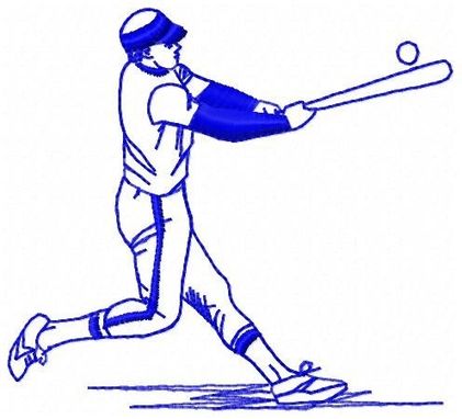 Custom Made Baseball Player Embroidery Design