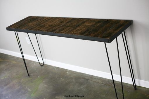 Custom Made Sofa Table. Steel/Reclaimed Wood. Modern/Urban/Vintage. Console Table, Industrial Style Loft Decor.