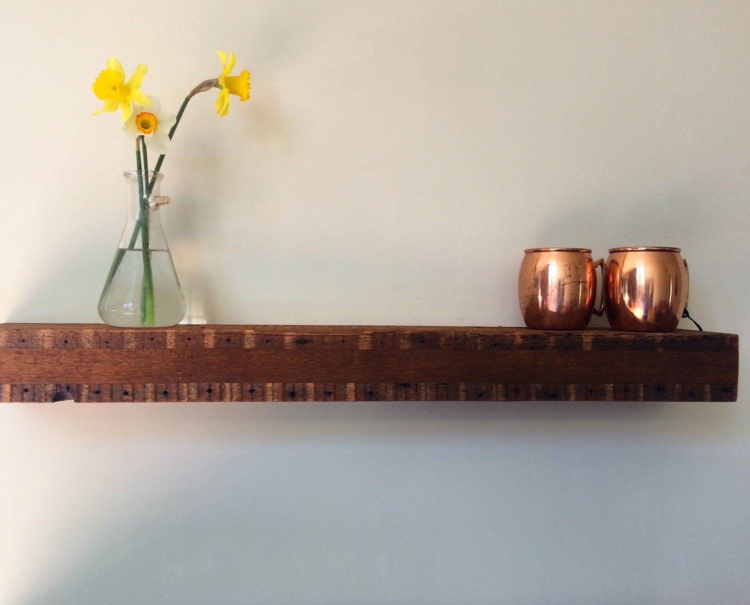 Buy a Custom Floating Hollow Shelving, made to order from Elias Custom