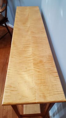 Custom Made Curly Maple And Cherry Sofa Table