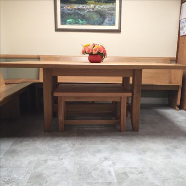 Custom Made Oak Benches To Accompany Massive Oak Dining Table