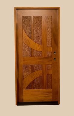 Custom Made Mahogany Entrance Door With Carved Panels