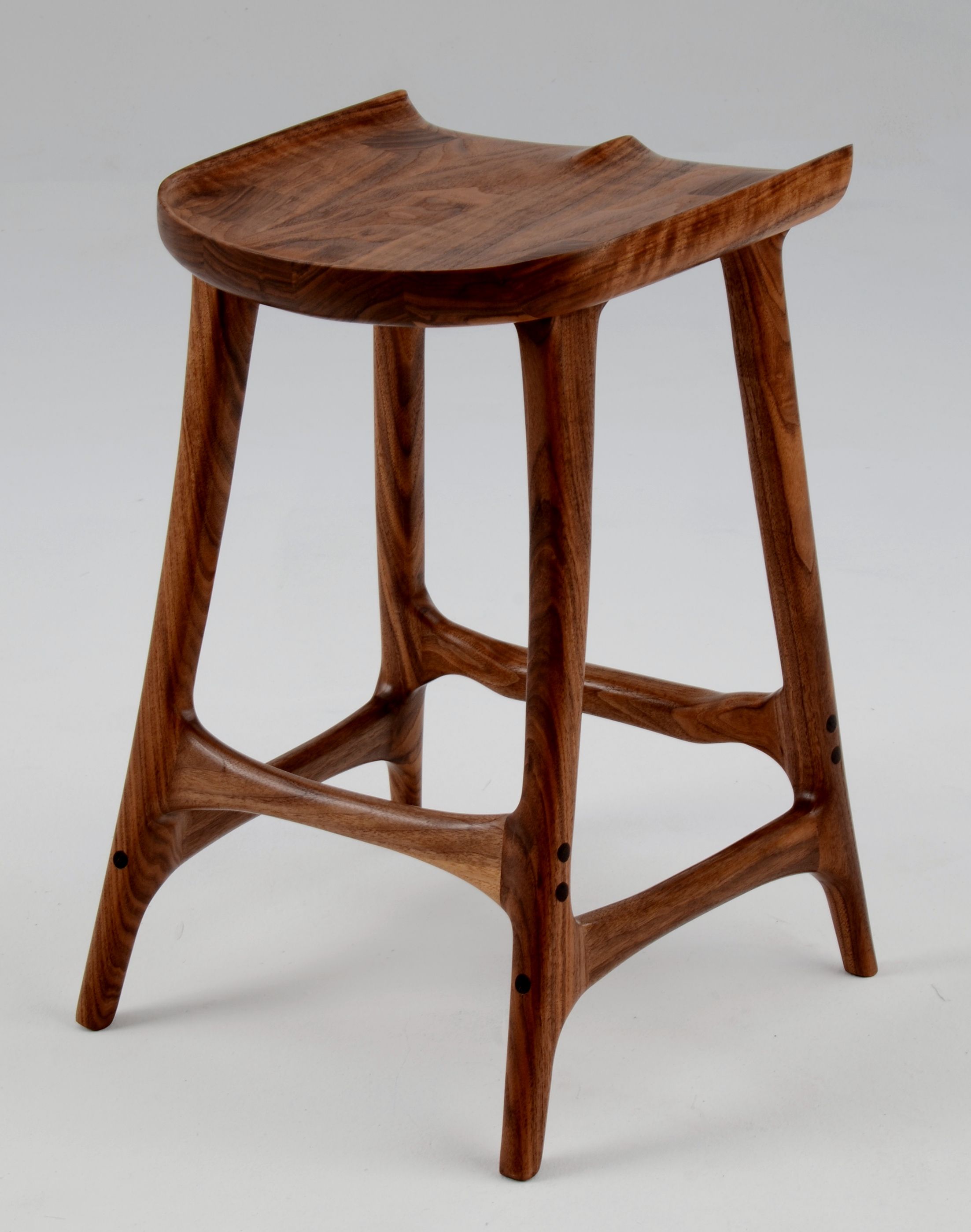 Buy Custom Made Figured Walnut Bar Stool, made to order from Ed