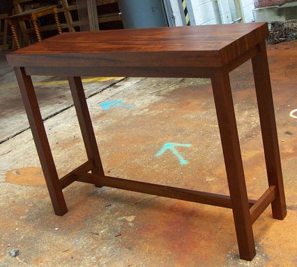 Custom Made Contemporary Hall Table In Walnut Solid Wood.