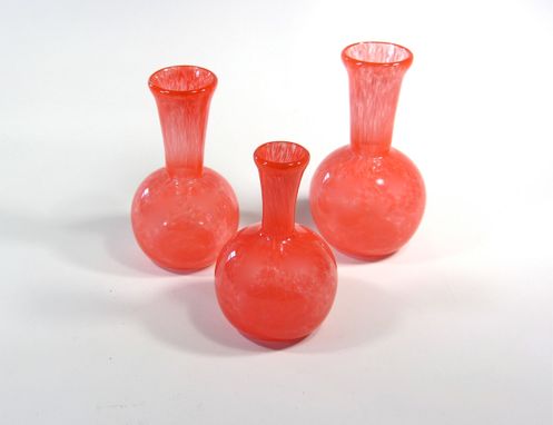 Custom Made Red Glass Vase Handblown Bud Vase