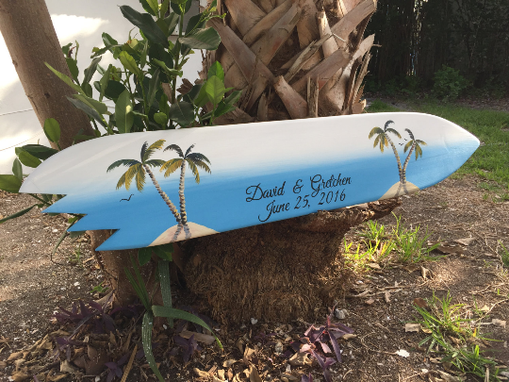 Custom Made Wedding Guestbook Wood Surfboard Sign, Guest Book Alternative