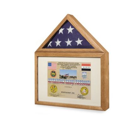 Custom Made Large Flag And Certificate Display Case