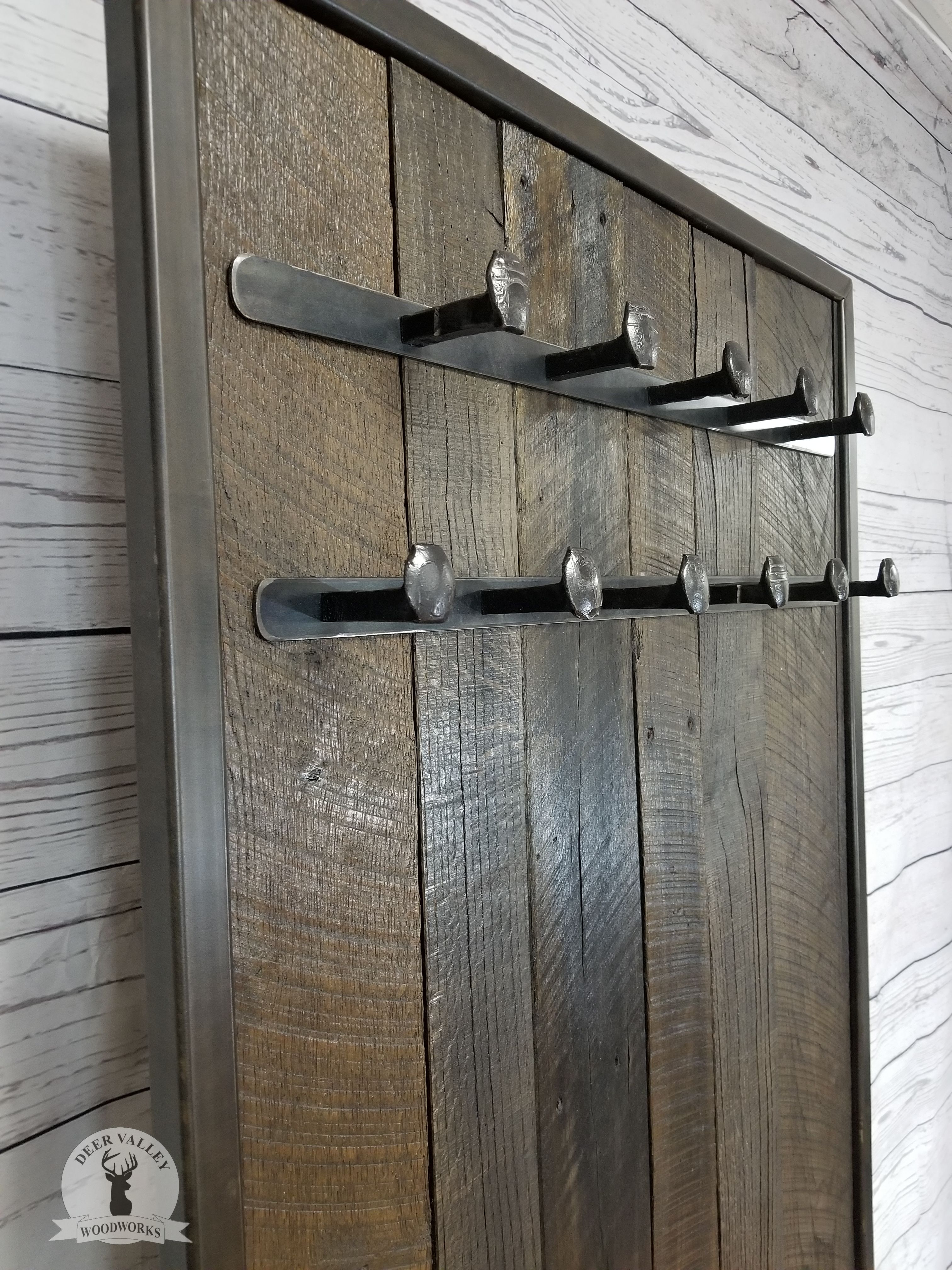 Buy Hand Crafted Reclaimed Barnwood Hall Tree, made to order from Deer