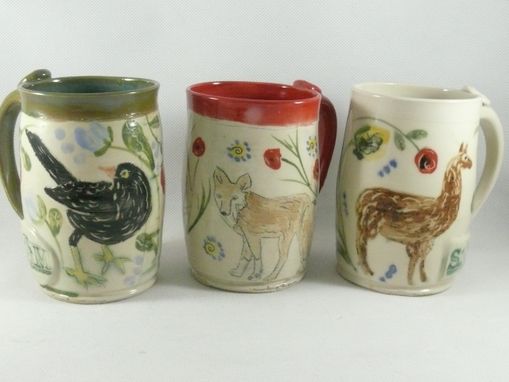 Custom Made Set Of Two: Large Ceramic Handmade Mugs
