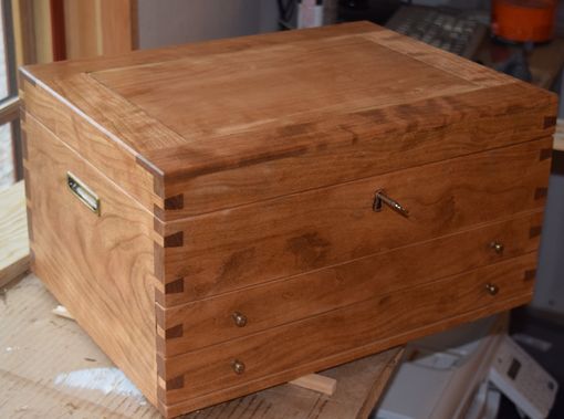 Custom Made Handcrafted And Dovetailed Box For Jewelry Or Keepsakes Cherry Wood
