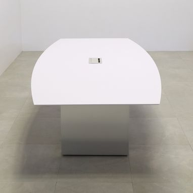 Custom Made Boat Shape Custom Conference Table, Engineered Stone Top - Aurora Meeting Table