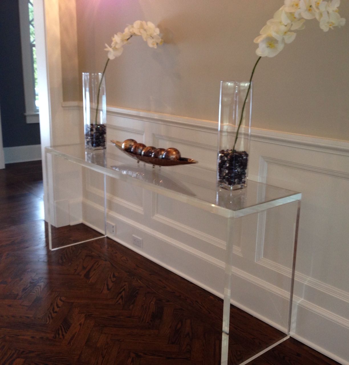 Hand Crafted Acrylic Entryway / Console Table In 1.5 by Custom Acrylic ...