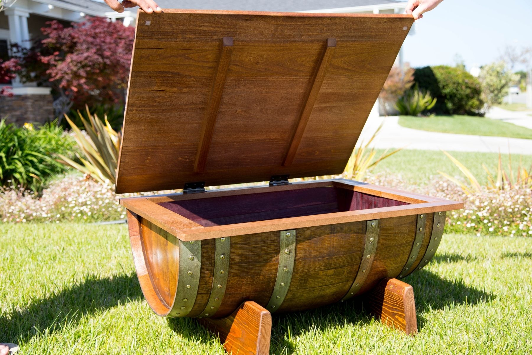 Custom Made Wine Barrel Coffee Table by By Gordon Living