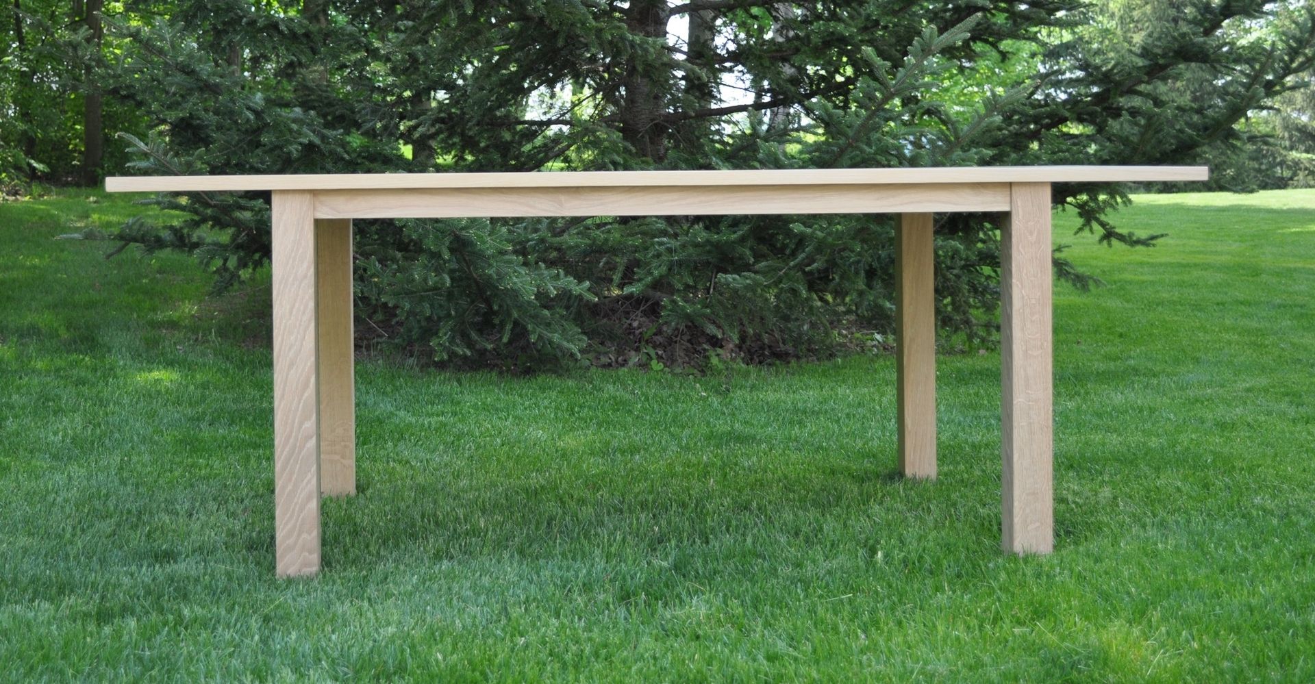 Custom Made White Oak Kitchen Table by Glessboards