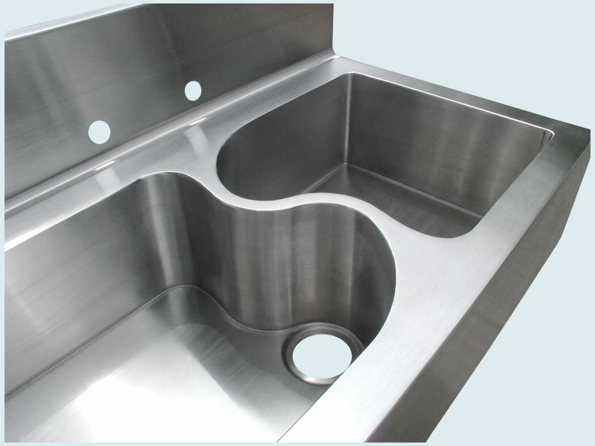Hand Crafted Stainless Sink With "S" Divider & Apron by Handcrafted