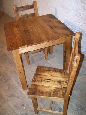 Custom Made Reclaimed Antique Wormy Chestnut Rustic Dining Set