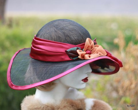 Custom Made Wide Brim Formal Hat For Summer Kentucky Derby Races
