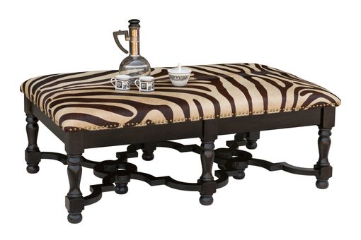 Custom Made Zebra Hide Ottoman Coffee Table