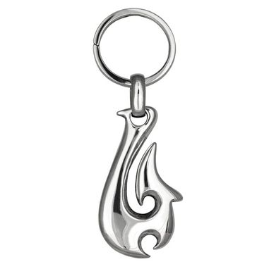 Custom Made Tribal Hook Key Chain In Sterling Silver