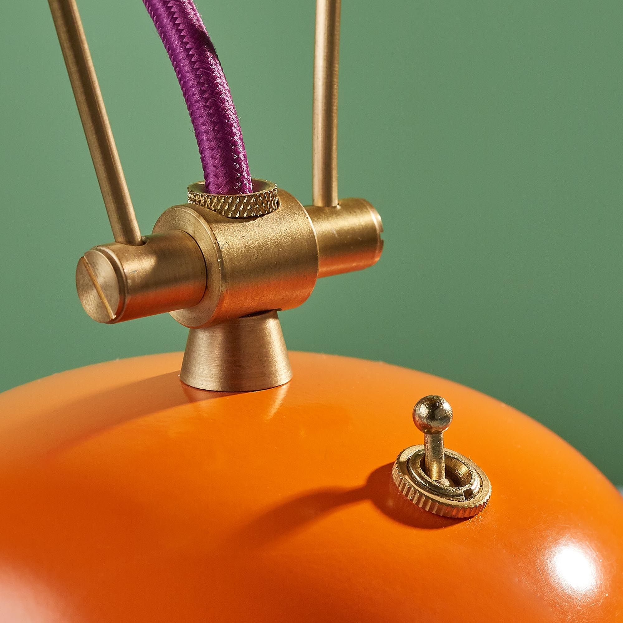 Hand Crafted Handmade Retro Brass And Steel Table Lamp by Providence