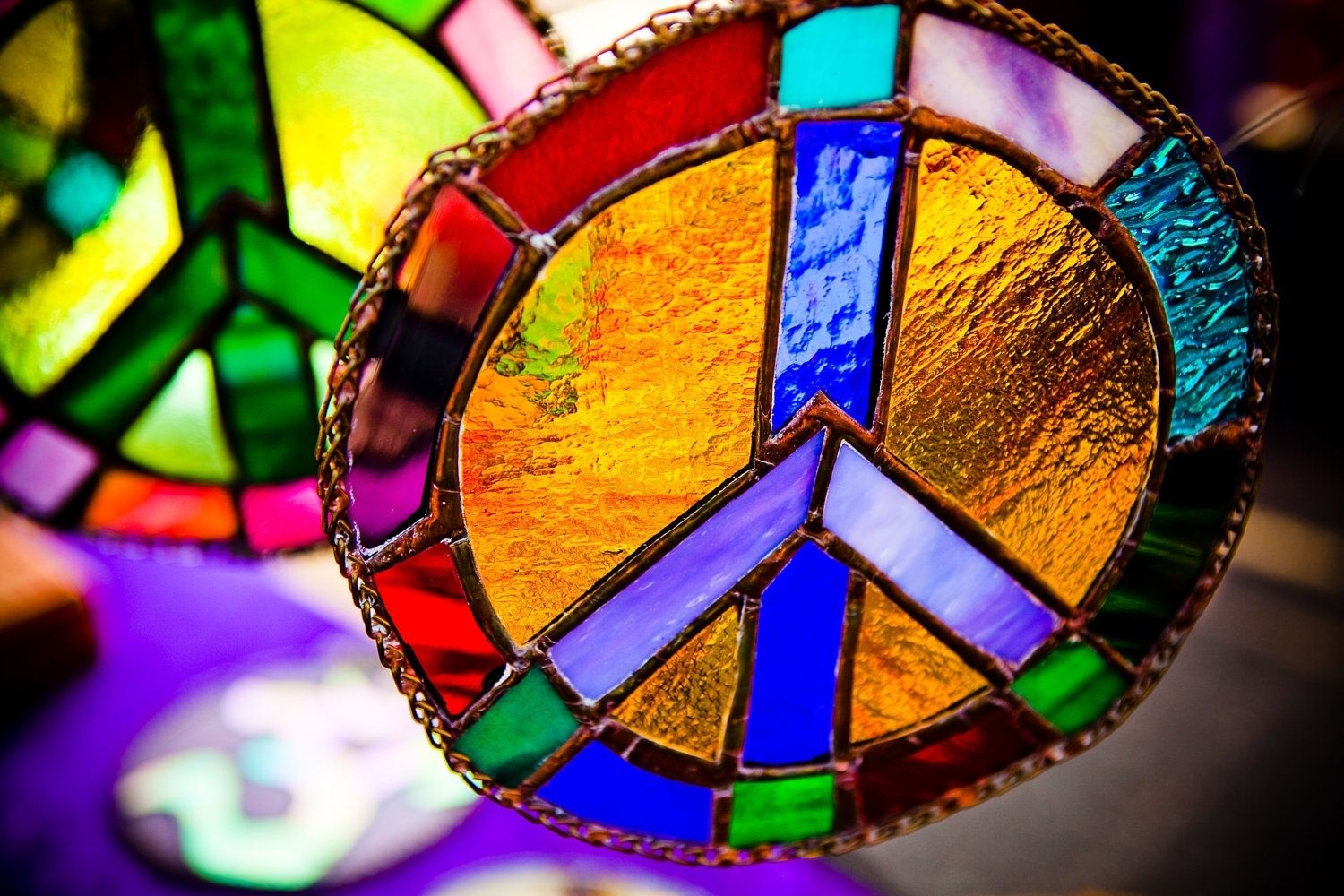 Peace Sign  Flower Peace Sign  Mosaic Peace Sign Orange