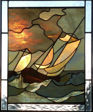 Custom Made Stained Glass Panel "The Storm"