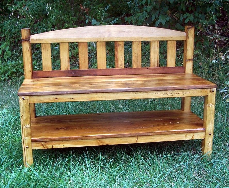 Buy Hand Crafted Rustic Reclaimed Wood Storage Bench, made to order