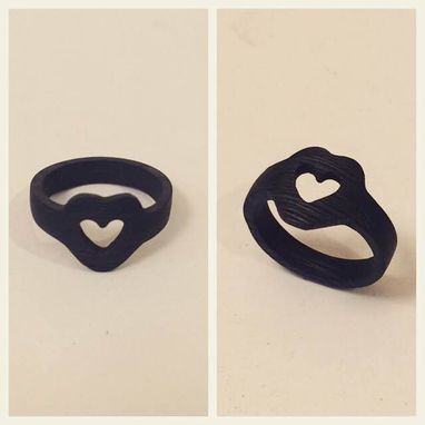 Custom Made Carbon Fiber Ring, Heart
