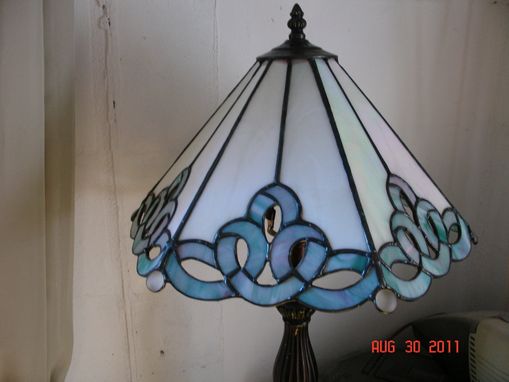 Custom Made Stained Glass Ribbon Panel Lamp