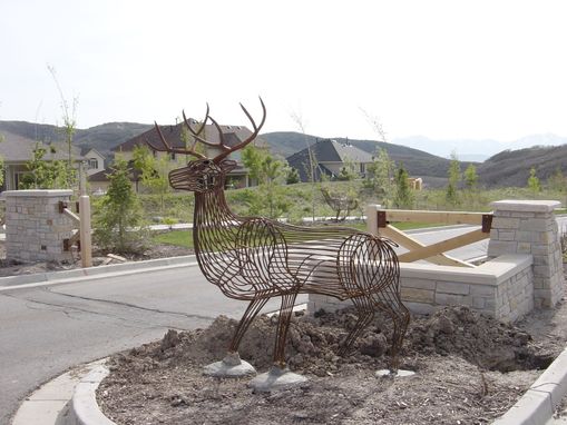 Custom Made Life Size Iron Rod Buck Deer Sculpture