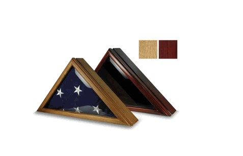 Custom Made Flag Display Case For 5' X 9.5', Wood Burial Flag Display