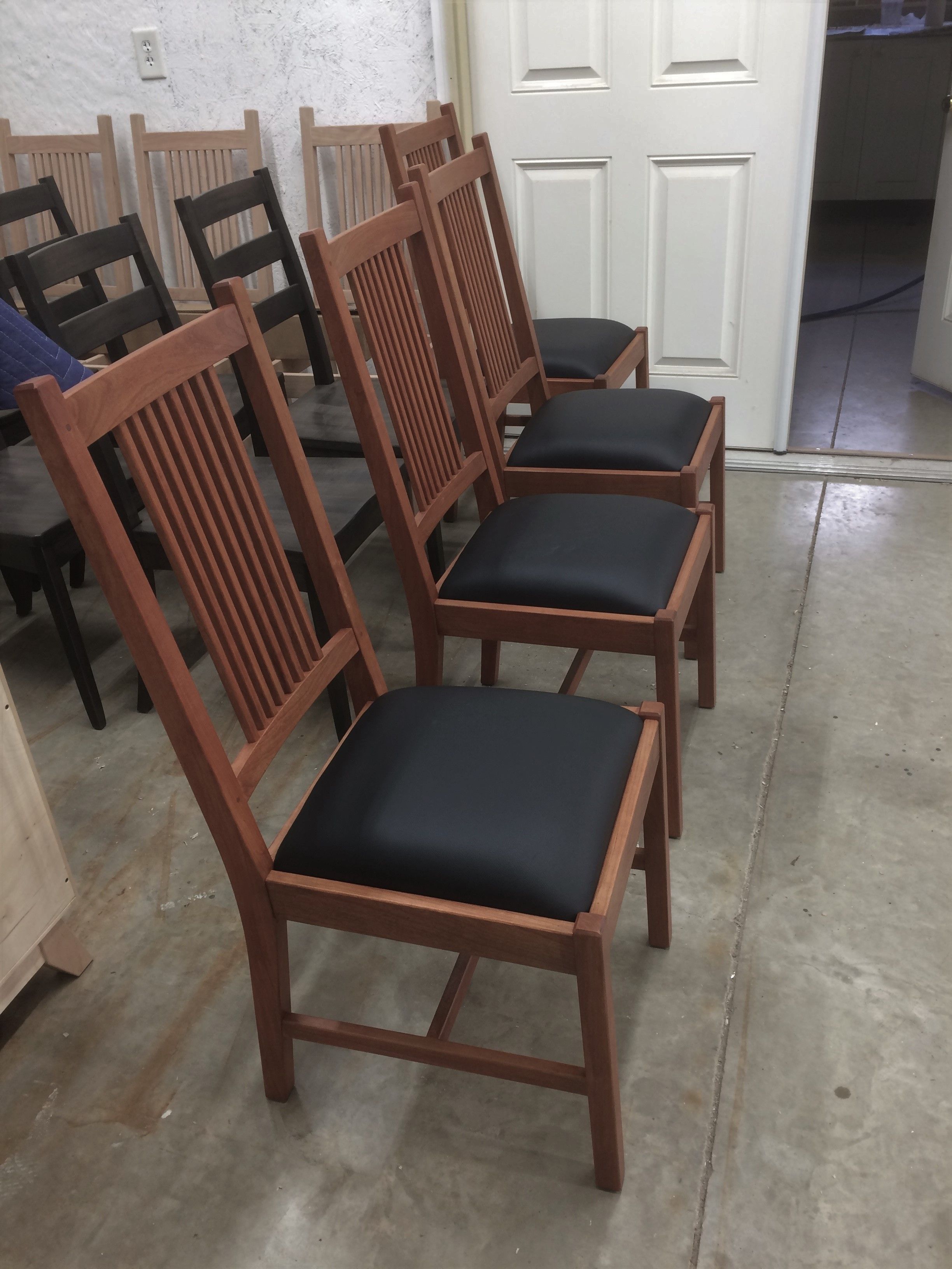 Custom Solid Cherry Mission Style, Mission Style Leather Chairs