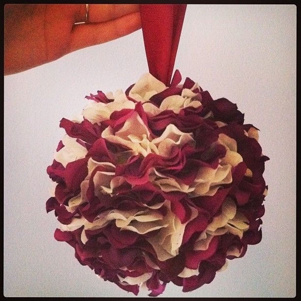 Hand Made Wedding Flower Ball by ChickOpinion