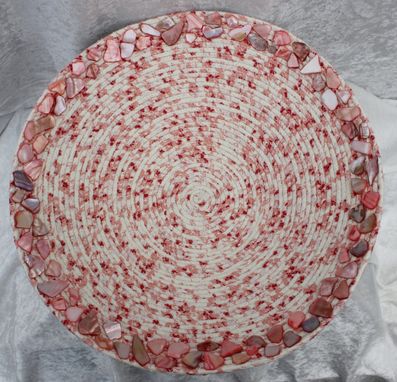Custom Made Fabric Bowl - Fabric Art - Home Decor - Large V-Shaped Bowl. Wrapped Clothesline