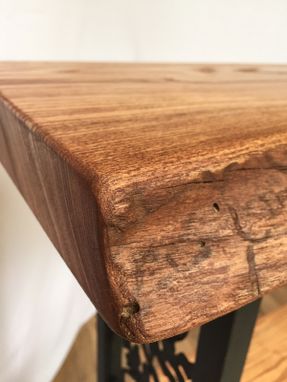 Custom Made Live Edge And Black Steel  Console Table