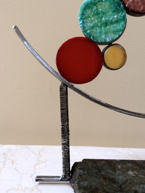 Custom Made Surf - An Abstract Sculpture In Steel, Glass And Marble